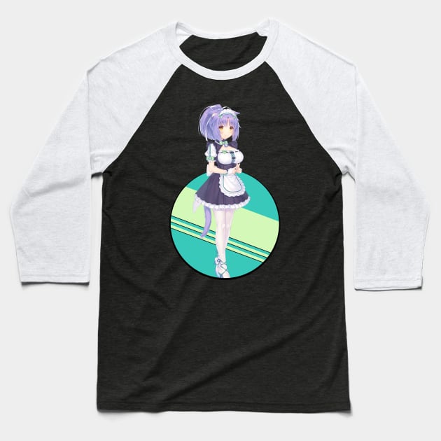 Cute Neko Maid Baseball T-Shirt by Randomart